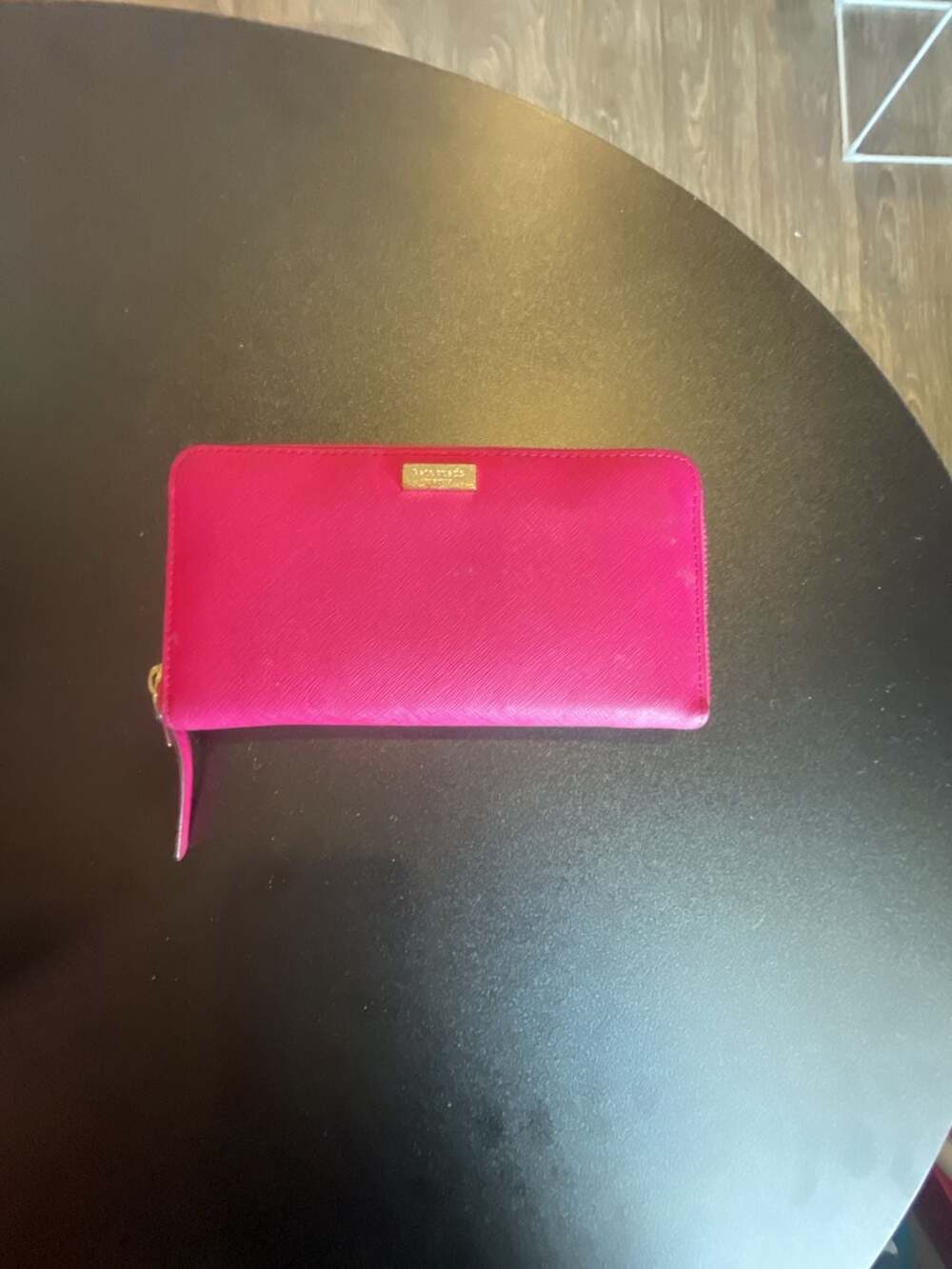 Kate Spade New York Hot Pink Saffiano Leather Zip-Around Continental Wallet